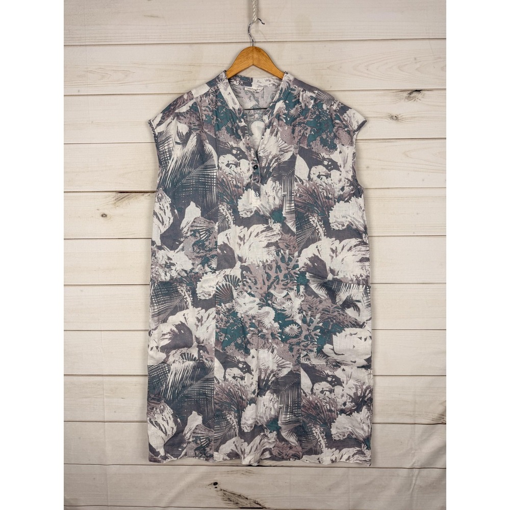 Thought Dress Womens 18 Multicolor Floral Hemp Shift Pockets Henley Casual